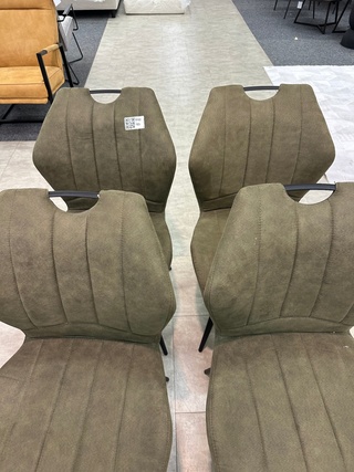 4x Eetkamerstoelen Jonas, Microvezel, groen